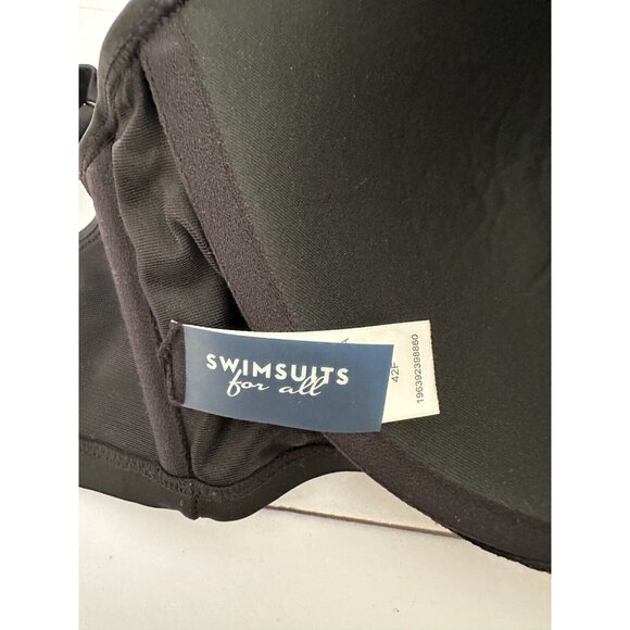 PLUS SIZE 42F NEW Swimsuits For All Bikini Top Black Lace Style Accents - Picture 7 of 10